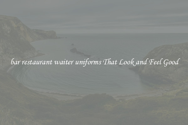 bar restaurant waiter uniforms That Look and Feel Good