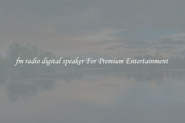 fm radio digital speaker For Premium Entertainment 