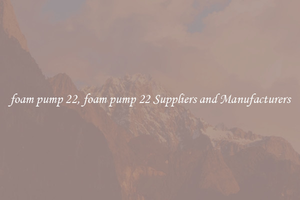 foam pump 22, foam pump 22 Suppliers and Manufacturers