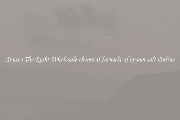 Source The Right Wholesale chemical formula of epsom salt Online