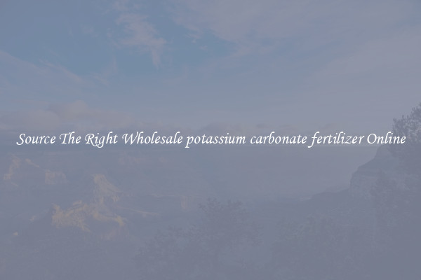 Source The Right Wholesale potassium carbonate fertilizer Online