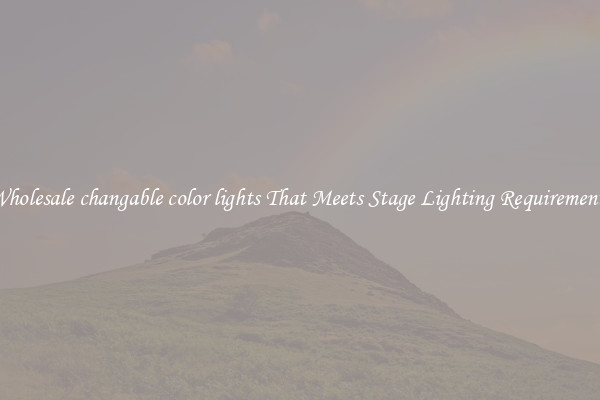 Wholesale changable color lights That Meets Stage Lighting Requirements